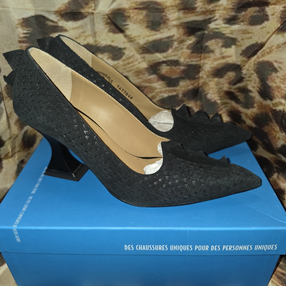 John Fluevog Esoteric Temptations POLLY Dinosaur Scale Tectured Heels-Size 7/7.5